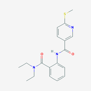molecular formula C18H21N3O2S B2487741 N-[2-(diethylcarbamoyl)phenyl]-6-(methylsulfanyl)pyridine-3-carboxamide CAS No. 2094289-86-6