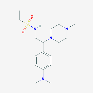 molecular formula C17H30N4O2S B2487745 N-(2-(4-(dimethylamino)phenyl)-2-(4-methylpiperazin-1-yl)ethyl)ethanesulfonamide CAS No. 946366-37-6