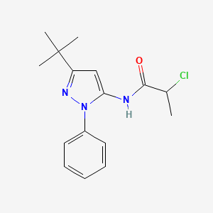 B2487752 N-(3-tert-butyl-1-phenyl-1H-pyrazol-5-yl)-2-chloropropanamide CAS No. 956183-13-4