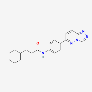 molecular formula C20H23N5O B2487753 3-cyclohexyl-N-[4-([1,2,4]triazolo[4,3-b]pyridazin-6-yl)phenyl]propanamide CAS No. 894066-88-7