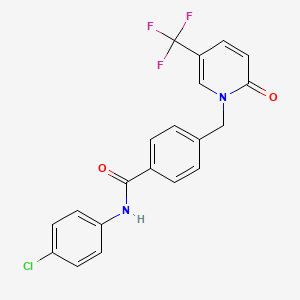 molecular formula C20H14ClF3N2O2 B2487754 N-(4-chlorophenyl)-4-{[2-oxo-5-(trifluoromethyl)-1(2H)-pyridinyl]methyl}benzenecarboxamide CAS No. 339025-00-2