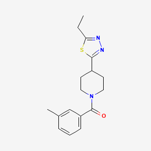 molecular formula C17H21N3OS B2487755 (4-(5-Ethyl-1,3,4-thiadiazol-2-yl)piperidin-1-yl)(m-tolyl)methanone CAS No. 1105203-62-0