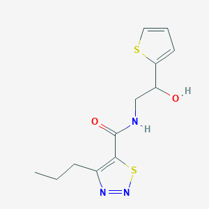 molecular formula C12H15N3O2S2 B2487759 N-(2-hydroxy-2-(thiophen-2-yl)ethyl)-4-propyl-1,2,3-thiadiazole-5-carboxamide CAS No. 1351617-57-6
