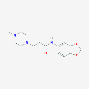 molecular formula C15H21N3O3 B248776 N-(1,3-benzodioxol-5-yl)-3-(4-methylpiperazin-1-yl)propanamide 