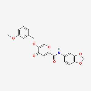 molecular formula C21H17NO7 B2487770 N-(benzo[d][1,3]dioxol-5-yl)-5-((3-methoxybenzyl)oxy)-4-oxo-4H-pyran-2-carboxamide CAS No. 1021258-32-1