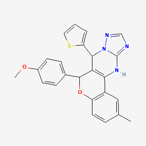 6-(4-methoxyphenyl)-2-methyl-7-(thiophen-2-yl)-7,12-dihydro-6H-chromeno[4,3-d][1,2,4]triazolo[1,5-a]pyrimidine