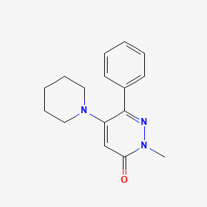 molecular formula C16H19N3O B2487782 2-methyl-6-phenyl-5-piperidino-3(2H)-pyridazinone CAS No. 473934-78-0