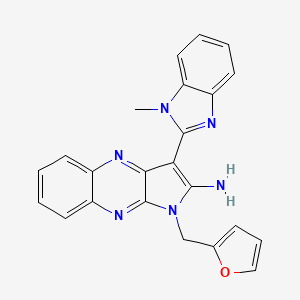molecular formula C23H18N6O B2487783 1-(furan-2-ylmethyl)-3-(1-methyl-1H-benzo[d]imidazol-2-yl)-1H-pyrrolo[2,3-b]quinoxalin-2-amine CAS No. 883965-04-6