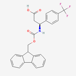 molecular formula C25H20F3NO4 B2487784 (S)-3-((((9H-Fluoren-9-yl)methoxy)carbonyl)amino)-3-(4-(trifluoromethyl)phenyl)propanoic acid CAS No. 507472-21-1
