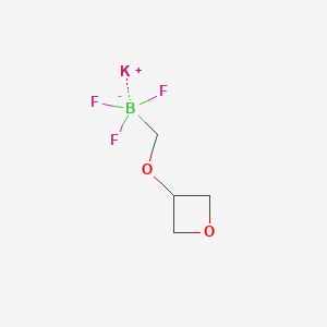 molecular formula C4H7BF3KO2 B2487788 Potassium;trifluoro(oxetan-3-yloxymethyl)boranuide CAS No. 1445847-97-1