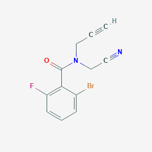 molecular formula C12H8BrFN2O B2487789 2-bromo-N-(cyanomethyl)-6-fluoro-N-(prop-2-yn-1-yl)benzamide CAS No. 1825647-40-2