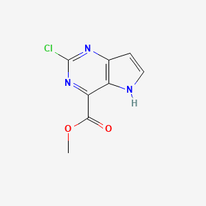 molecular formula C8H6ClN3O2 B2487790 Methyl 2-chloro-5H-pyrrolo[3,2-d]pyrimidine-4-carboxylate CAS No. 2089277-65-4