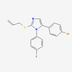 molecular formula C18H14BrFN2S B2487792 2-(allylthio)-5-(4-bromophenyl)-1-(4-fluorophenyl)-1H-imidazole CAS No. 1206994-67-3