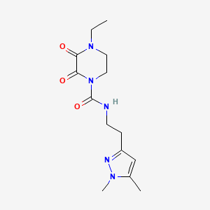 molecular formula C14H21N5O3 B2487799 N-(2-(1,5-dimethyl-1H-pyrazol-3-yl)ethyl)-4-ethyl-2,3-dioxopiperazine-1-carboxamide CAS No. 2034586-98-4