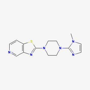 molecular formula C14H16N6S B2487800 2-[4-(1-Methylimidazol-2-yl)piperazin-1-yl]-[1,3]thiazolo[4,5-c]pyridine CAS No. 2415553-36-3