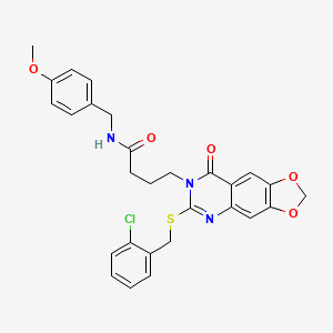4-[6-[(2-chlorophenyl)methylsulfanyl]-8-oxo-[1,3]dioxolo[4,5-g]quinazolin-7-yl]-N-[(4-methoxyphenyl)methyl]butanamide
