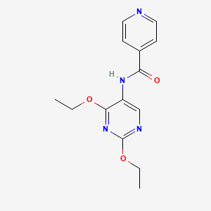 molecular formula C14H16N4O3 B2487814 N-(2,4-二乙氧基嘧啶-5-基)异烟酰胺 CAS No. 1448125-71-0