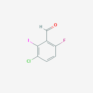 molecular formula C7H3ClFIO B2487826 3-氯-6-氟-2-碘苯甲醛 CAS No. 2288709-99-7