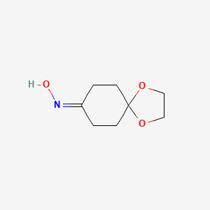 molecular formula C8H13NO3 B2487833 N-{1,4-二氧杂螺[4.5]癸烷-8-基亚甲基}羟胺 CAS No. 180918-12-1