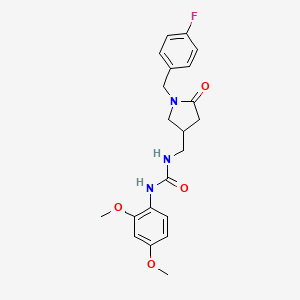 B2487837 1-(2,4-Dimethoxyphenyl)-3-((1-(4-fluorobenzyl)-5-oxopyrrolidin-3-yl)methyl)urea CAS No. 955259-37-7
