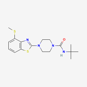 molecular formula C17H24N4OS2 B2487838 N-(叔丁基)-4-(4-(甲硫基)苯并[d]噻唑-2-基)哌嗪-1-甲酸酯 CAS No. 1207054-23-6