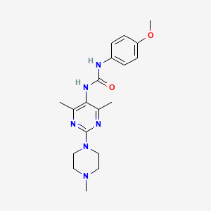 molecular formula C19H26N6O2 B2487854 1-(4,6-Dimethyl-2-(4-methylpiperazin-1-yl)pyrimidin-5-yl)-3-(4-methoxyphenyl)urea CAS No. 1448071-74-6