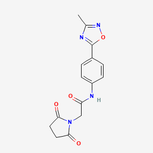 molecular formula C15H14N4O4 B2487857 2-(2,5-dioxopyrrolidin-1-yl)-N-(4-(3-methyl-1,2,4-oxadiazol-5-yl)phenyl)acetamide CAS No. 1251706-39-4