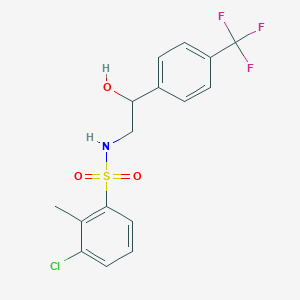 molecular formula C16H15ClF3NO3S B2487864 3-chloro-N-(2-hydroxy-2-(4-(trifluoromethyl)phenyl)ethyl)-2-methylbenzenesulfonamide CAS No. 1351587-20-6