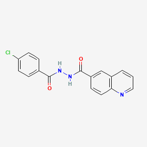 molecular formula C17H12ClN3O2 B2487866 N'-(4-chlorobenzoyl)-6-quinolinecarbohydrazide CAS No. 866018-93-1