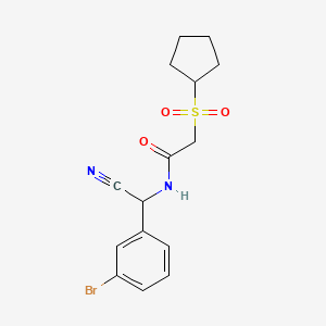 molecular formula C15H17BrN2O3S B2487874 N-[(3-bromophenyl)(cyano)methyl]-2-(cyclopentanesulfonyl)acetamide CAS No. 1444298-47-8