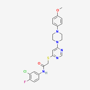 molecular formula C23H23ClFN5O2S B2487891 N-(3-chloro-4-fluorophenyl)-2-({6-[4-(4-methoxyphenyl)piperazin-1-yl]pyrimidin-4-yl}sulfanyl)acetamide CAS No. 1251671-77-8