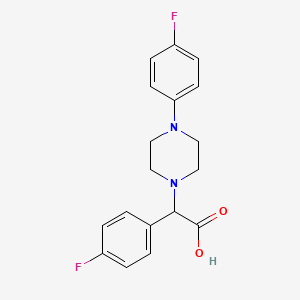 molecular formula C18H18F2N2O2 B2487895 2-(4-Fluorophenyl)-2-(4-(4-fluorophenyl)piperazin-1-yl)acetic acid CAS No. 1439904-49-0