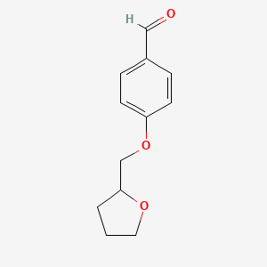 molecular formula C12H14O3 B2487901 4-(四氢呋喃-2-基甲氧基)苯甲醛 CAS No. 923256-42-2
