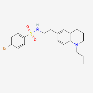 molecular formula C20H25BrN2O2S B2487909 4-bromo-N-(2-(1-propyl-1,2,3,4-tetrahydroquinolin-6-yl)ethyl)benzenesulfonamide CAS No. 955612-93-8