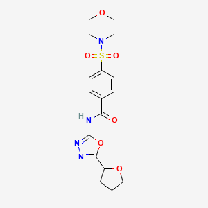 molecular formula C17H20N4O6S B2487918 4-(吗啉磺酰基)-N-(5-(氧杂二唑-2-基)-1,3,4-噁二唑-2-基)苯甲酰胺 CAS No. 921516-77-0