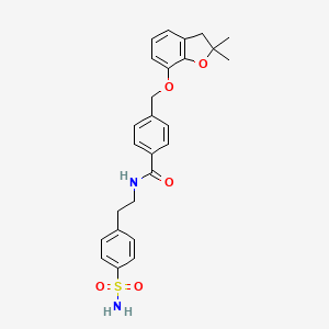 B2488005 4-(((2,2-dimethyl-2,3-dihydrobenzofuran-7-yl)oxy)methyl)-N-(4-sulfamoylphenethyl)benzamide CAS No. 941944-12-3