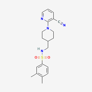 molecular formula C20H24N4O2S B2488008 N-((1-(3-cyanopyridin-2-yl)piperidin-4-yl)methyl)-3,4-dimethylbenzenesulfonamide CAS No. 1797951-92-8