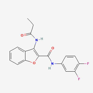 molecular formula C18H14F2N2O3 B2488009 N-(3,4-difluorophenyl)-3-propionamidobenzofuran-2-carboxamide CAS No. 888442-93-1