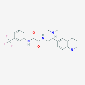 molecular formula C23H27F3N4O2 B2488023 N-[2-(dimethylamino)-2-(1-methyl-1,2,3,4-tetrahydroquinolin-6-yl)ethyl]-N'-[3-(trifluoromethyl)phenyl]ethanediamide CAS No. 922064-67-3