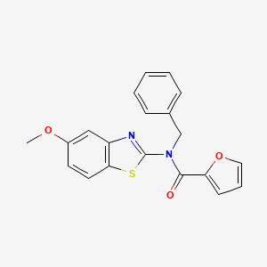 molecular formula C20H16N2O3S B2488025 N-benzyl-N-(5-methoxy-1,3-benzothiazol-2-yl)furan-2-carboxamide CAS No. 899963-72-5