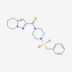 molecular formula C19H24N4O3S B2488046 (4-(Benzylsulfonyl)piperazin-1-yl)(4,5,6,7-tetrahydropyrazolo[1,5-a]pyridin-2-yl)methanone CAS No. 2034339-12-1