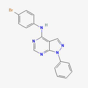 molecular formula C17H12BrN5 B2488047 N-(4-bromophenyl)-1-phenyl-1H-pyrazolo[3,4-d]pyrimidin-4-amine CAS No. 313518-75-1