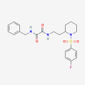 molecular formula C22H26FN3O4S B2488050 N'-benzyl-N-{2-[1-(4-fluorobenzenesulfonyl)piperidin-2-yl]ethyl}ethanediamide CAS No. 898415-08-2
