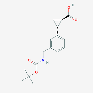 (1R,2R)-2-[3-[[(2-Methylpropan-2-yl)oxycarbonylamino]methyl]phenyl]cyclopropane-1-carboxylic acid