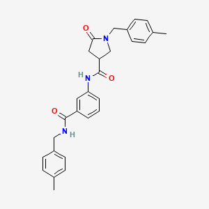1-[(4-methylphenyl)methyl]-N-(3-{[(4-methylphenyl)methyl]carbamoyl}phenyl)-5-oxopyrrolidine-3-carboxamide