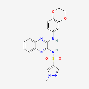 N-(3-((2,3-dihydrobenzo[b][1,4]dioxin-6-yl)amino)quinoxalin-2-yl)-1-methyl-1H-pyrazole-4-sulfonamide