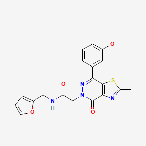 molecular formula C20H18N4O4S B2488077 N-(furan-2-ylmethyl)-2-(7-(3-methoxyphenyl)-2-methyl-4-oxothiazolo[4,5-d]pyridazin-5(4H)-yl)acetamide CAS No. 942004-31-1