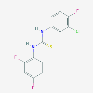 molecular formula C13H8ClF3N2S B2488087 1-(3-Chloro-4-fluorophenyl)-3-(2,4-difluorophenyl)thiourea CAS No. 298215-83-5