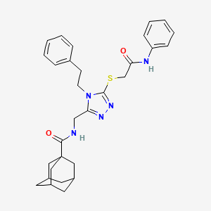 molecular formula C30H35N5O2S B2488108 N-[(5-{[(phenylcarbamoyl)methyl]sulfanyl}-4-(2-phenylethyl)-4H-1,2,4-triazol-3-yl)methyl]adamantane-1-carboxamide CAS No. 477303-89-2