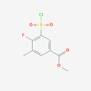 molecular formula C9H8ClFO4S B2488110 Methyl 3-(chlorosulfonyl)-4-fluoro-5-methylbenzoate CAS No. 1341513-45-8